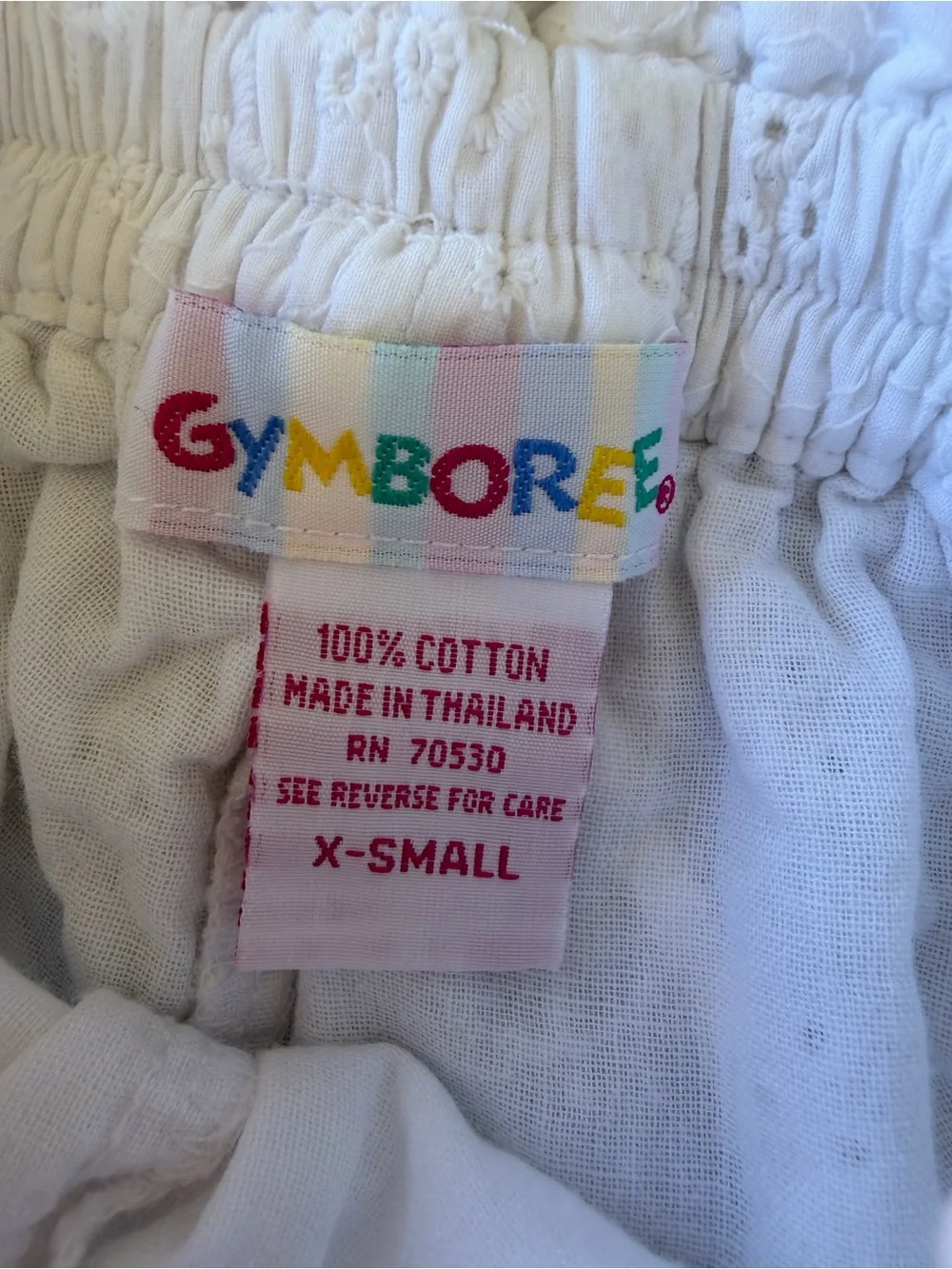 Vintage Gymboree Rainbow Tag White Eyelet Lace Bubble Bloomer Shorts X-Small GUC